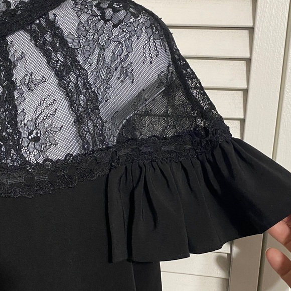 Tahari ASL Black Lace Yoke Dress - Picture 5 of 13